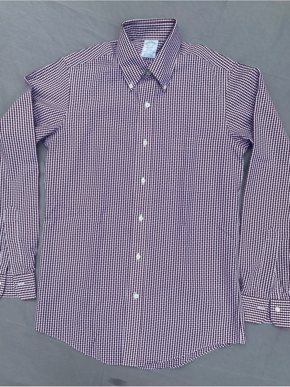 Milano Men's Purple Gingham Button-Down Dress Shirt